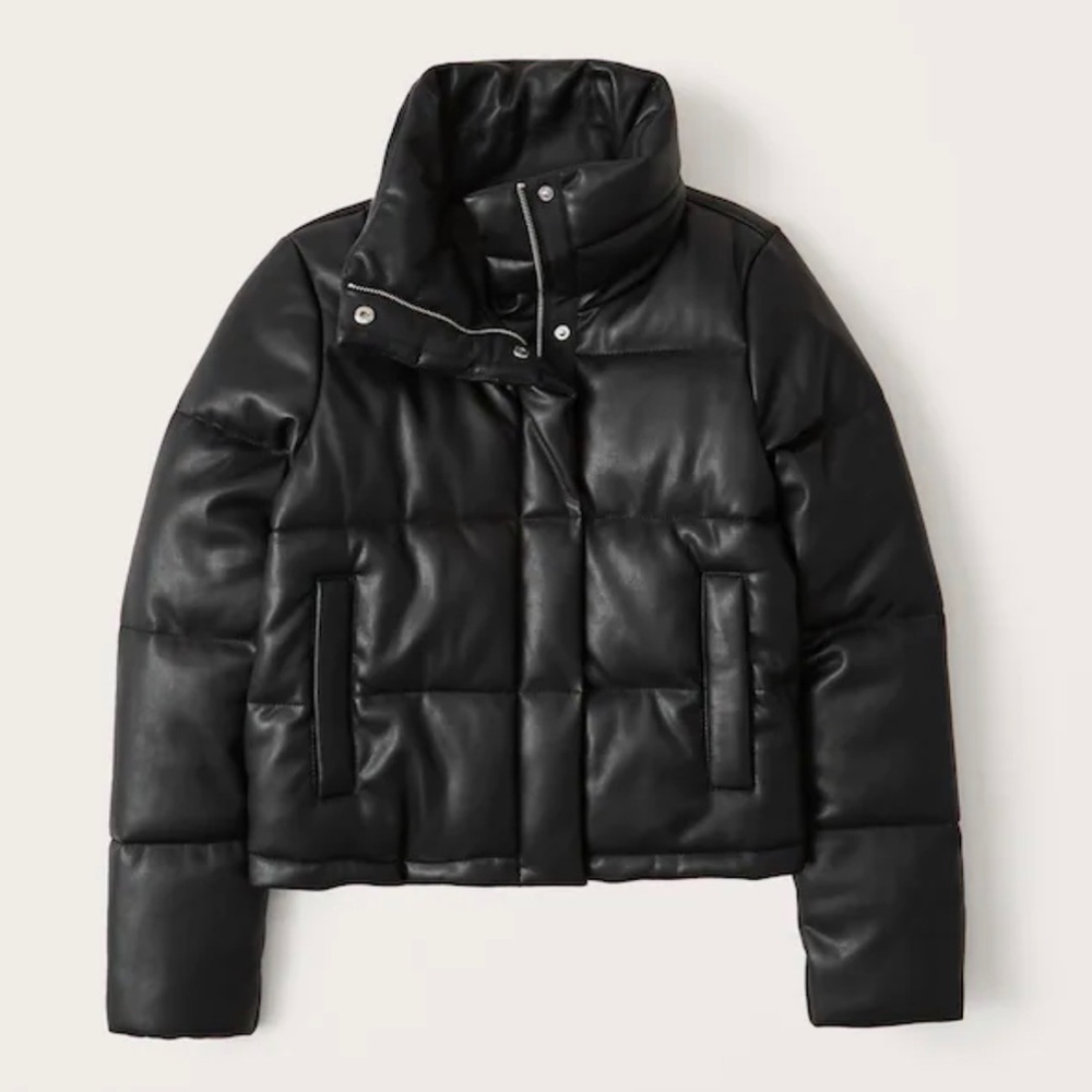Abercrombie & Fitch Vegan Leather Mini Puffer XL